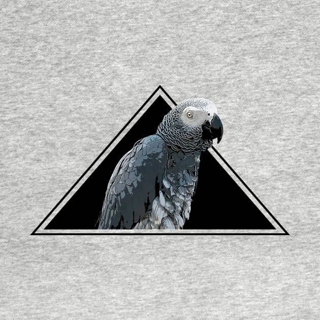 80s Retro African Grey Parrot by BirdNerd